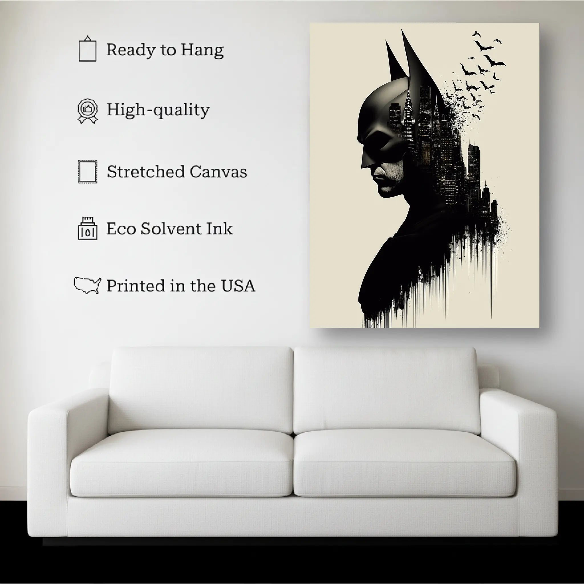Batman City Silhouette Wall Art
