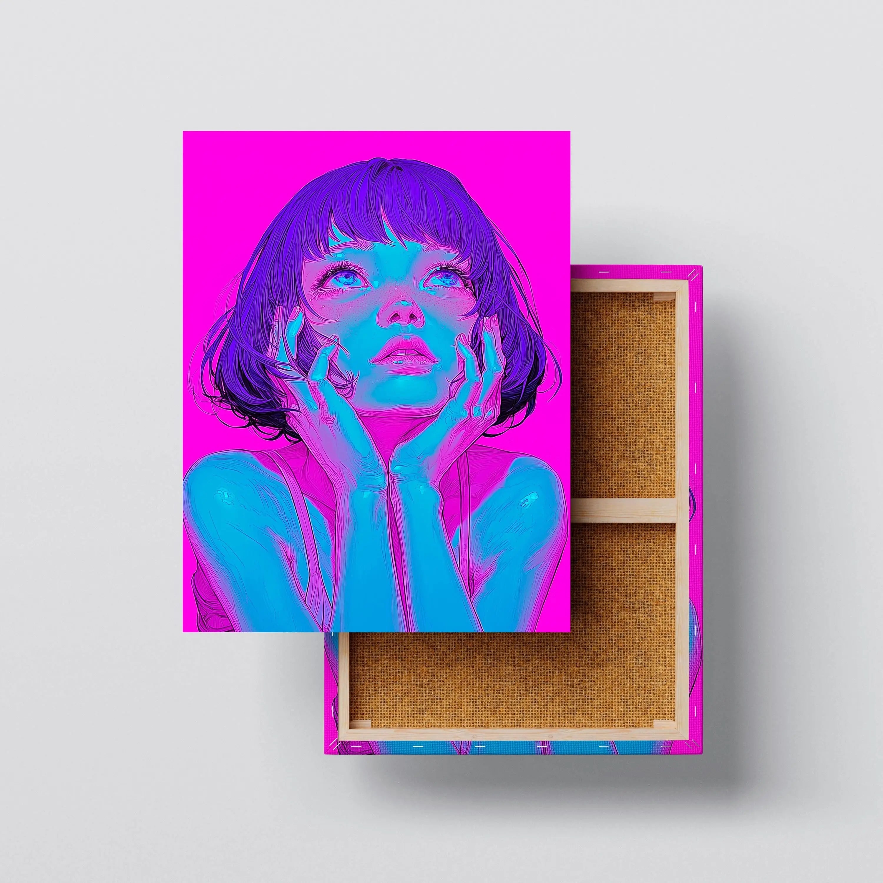 Electric Gaze – Neon Anime Girl Wall Art Print | Kubo.Gallery Kubo Gallery