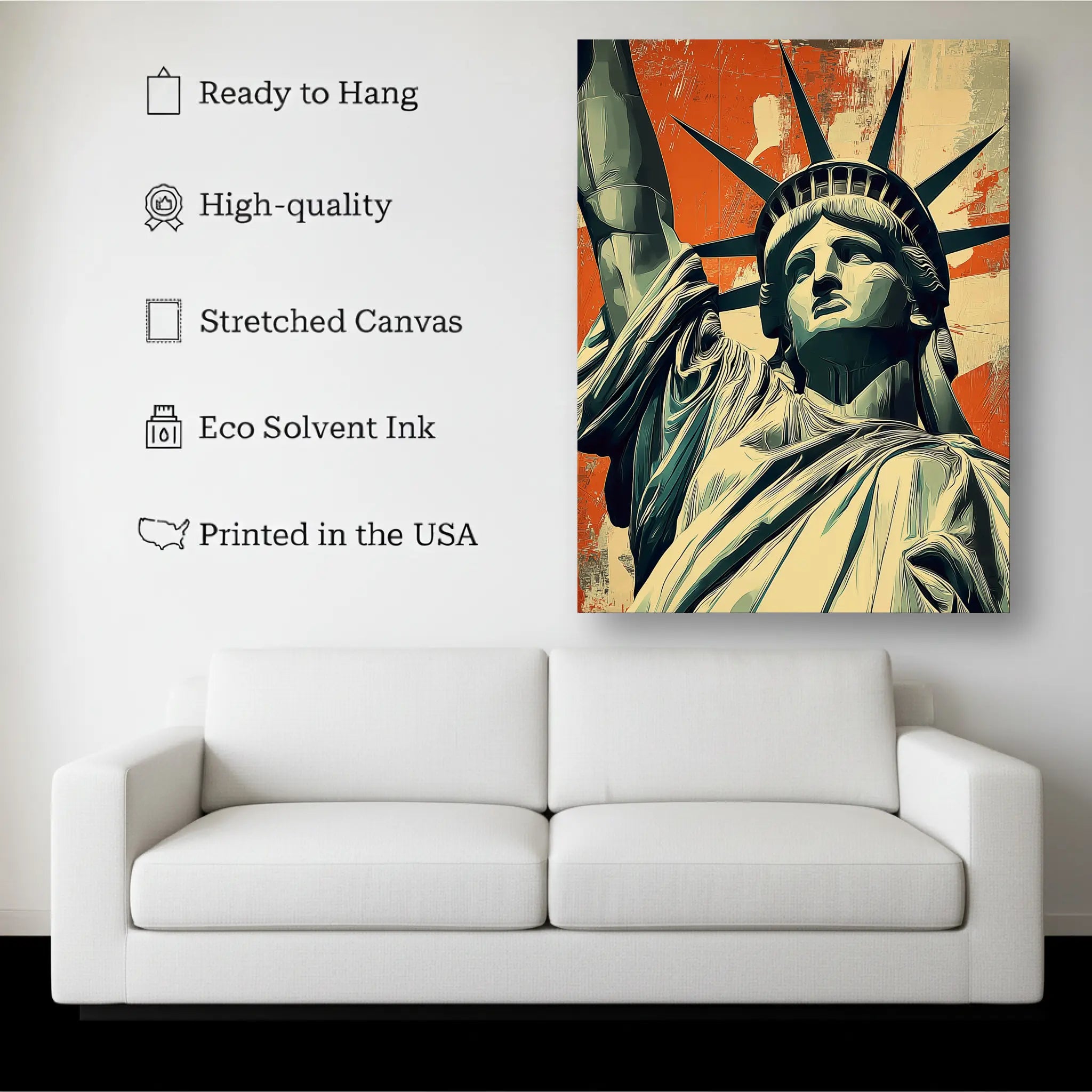 Statue of Liberty Vintage Poster – Retro New York Wall Art - Kubo Gallery