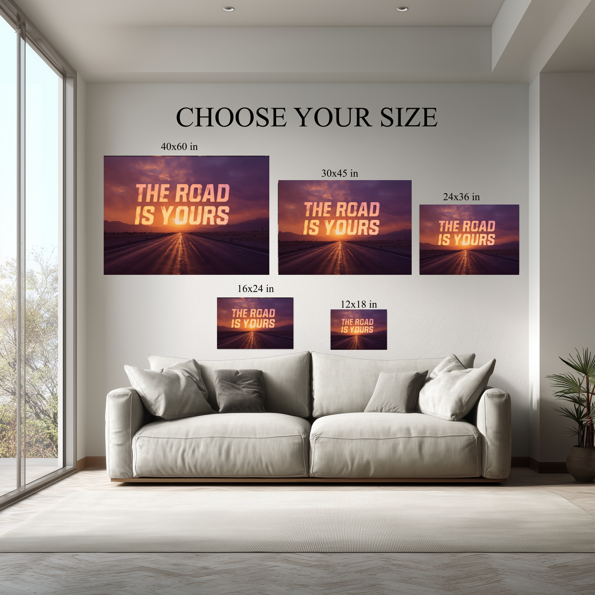 The Road Is Yours Motivational Wall Art
