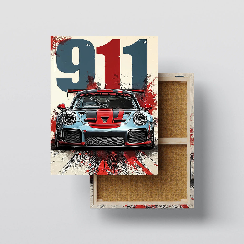 Racing Car Wall Art canvas print, front view with gallery-wrapped edge