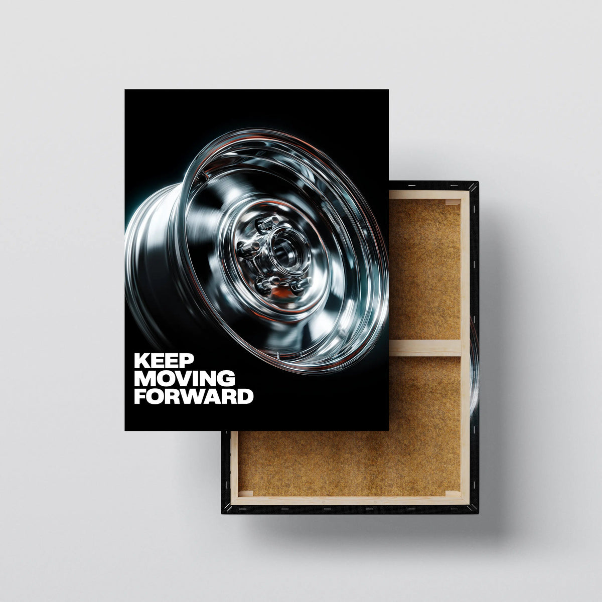 Keep Moving Forward Wheel Wall Art canvas print, front view with gallery-wrapped edge