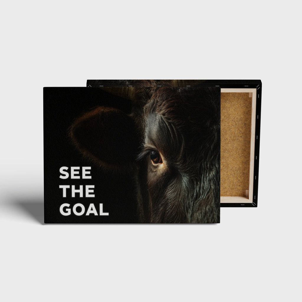 See The Goal Bull Wall Art canvas print, front view with gallery-wrapped edge