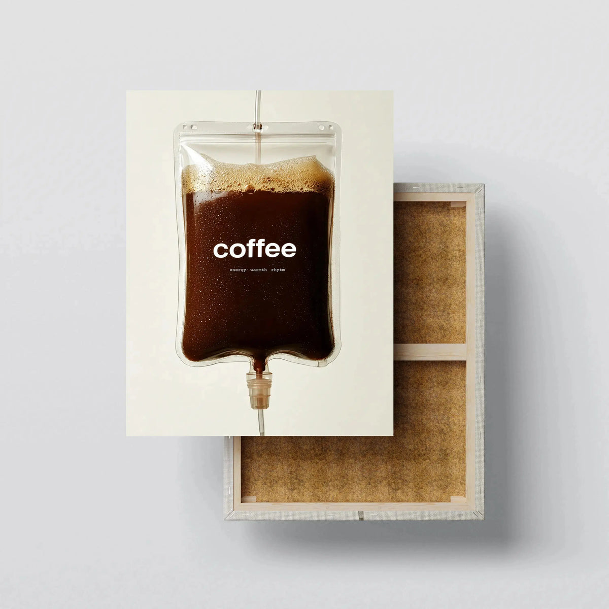 Coffee Drip canvas print, front view with gallery-wrapped edge