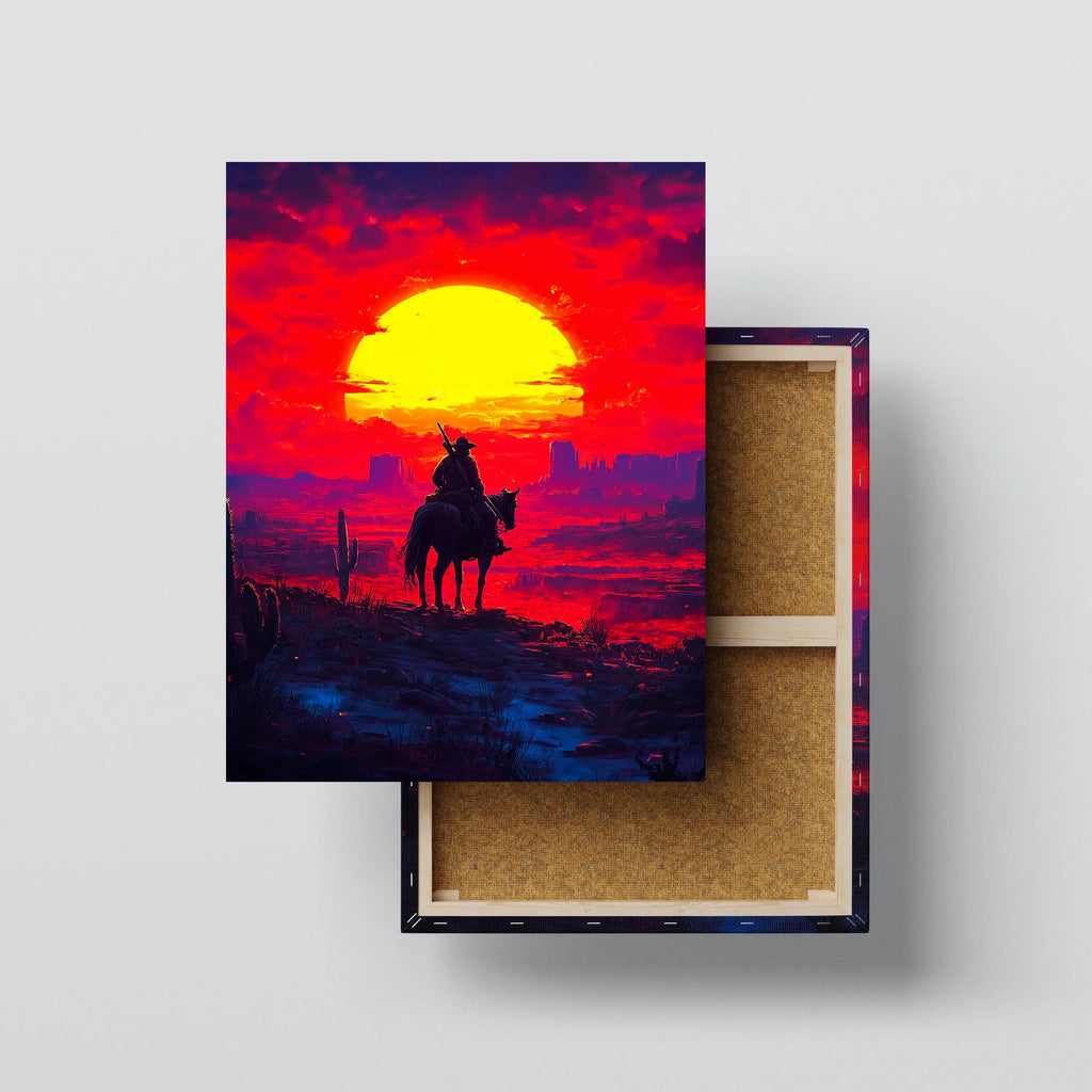 Crimson Frontier canvas print, front view with gallery-wrapped edge
