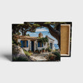 Mediterranean Cottage Wall Art canvas print, front view with gallery-wrapped edge