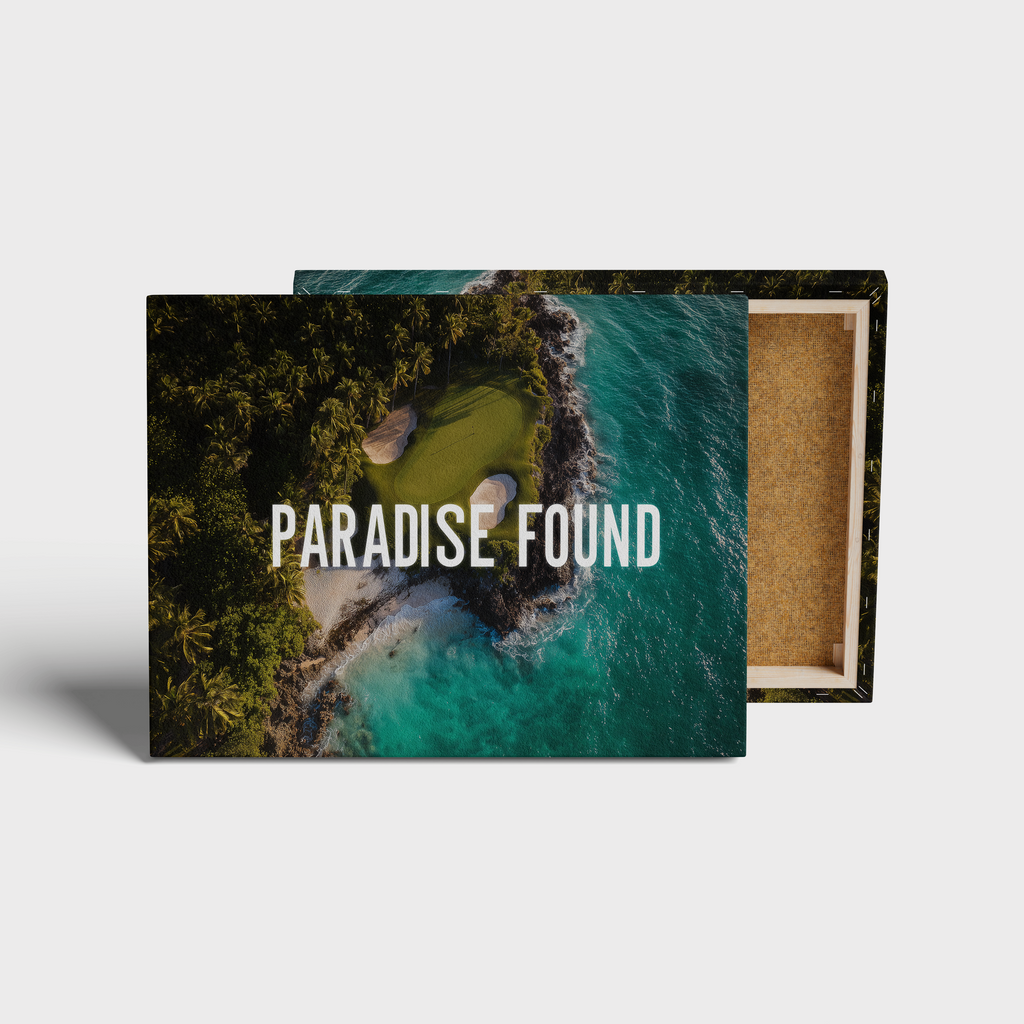 Paradise Found Tropical Beach Wall Art canvas print, front view with gallery-wrapped edge