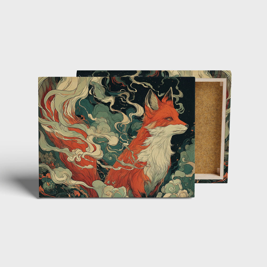 Mystic Fox canvas print, front view with gallery-wrapped edge