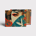 Crimson Geisha canvas print, front view with gallery-wrapped edge