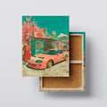 Retro Street Racer canvas print, front view with gallery-wrapped edge