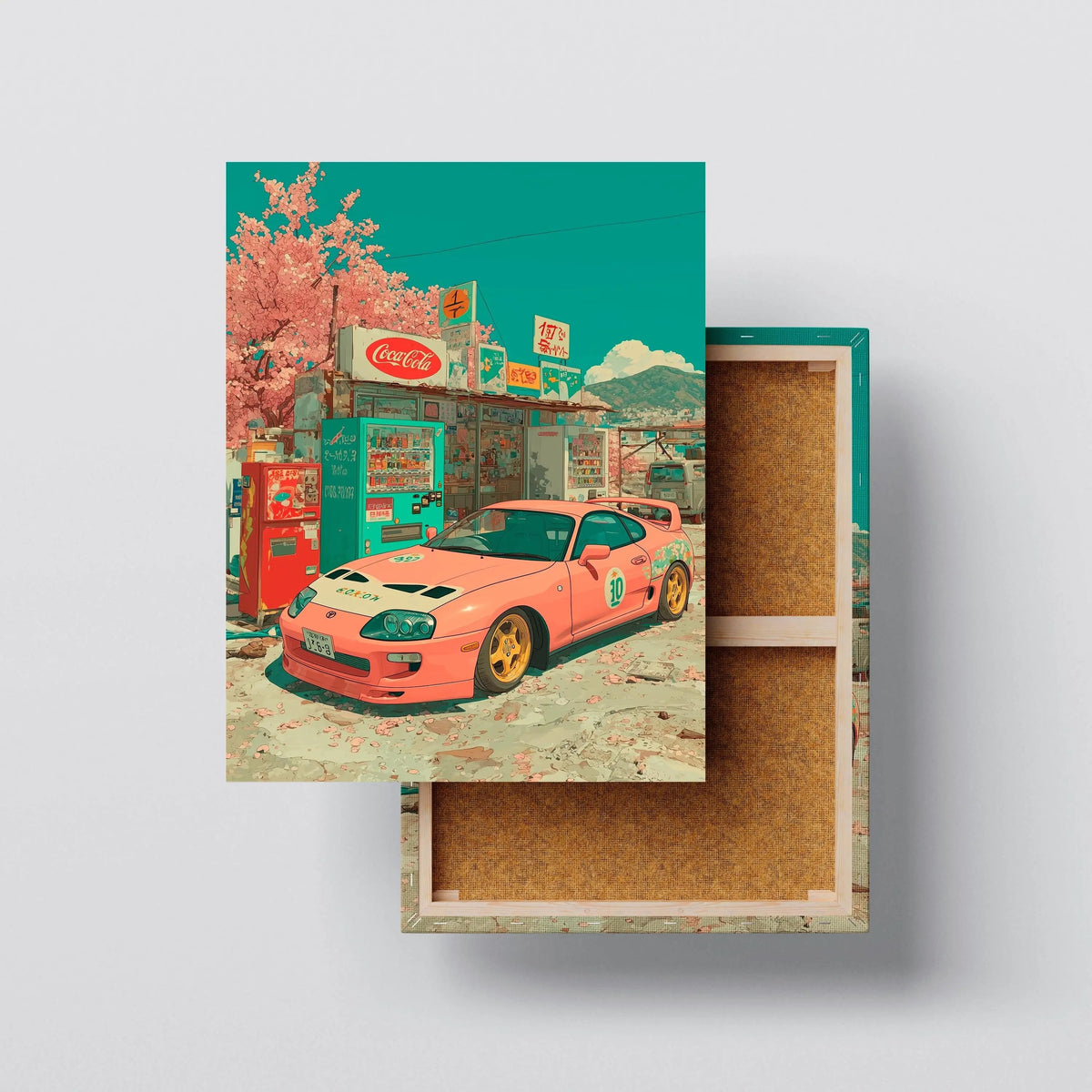 Retro Street Racer canvas print, front view with gallery-wrapped edge