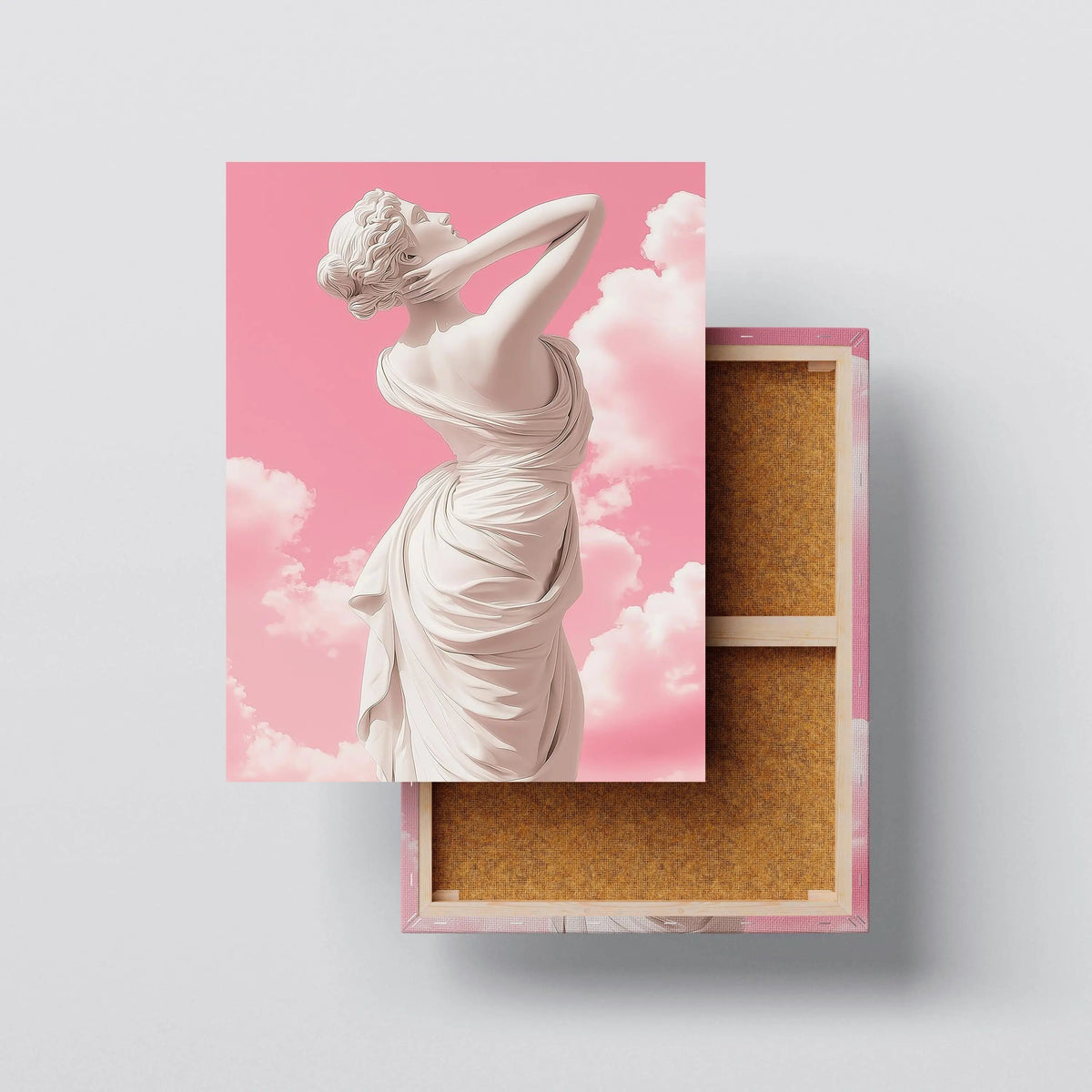 Pink Venus Sculpture canvas print, front view with gallery-wrapped edge