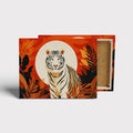 Sunset Tiger canvas print, front view with gallery-wrapped edge