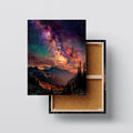 Milky Way Peaks canvas print, front view with gallery-wrapped edge