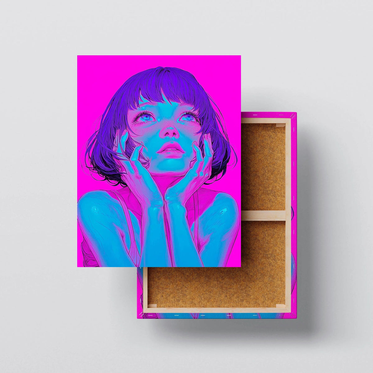 Neon Dreamer canvas print, front view with gallery-wrapped edge
