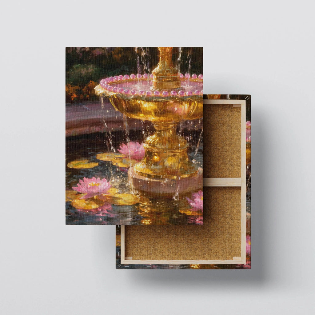 Golden Piece canvas print, front view with gallery-wrapped edge