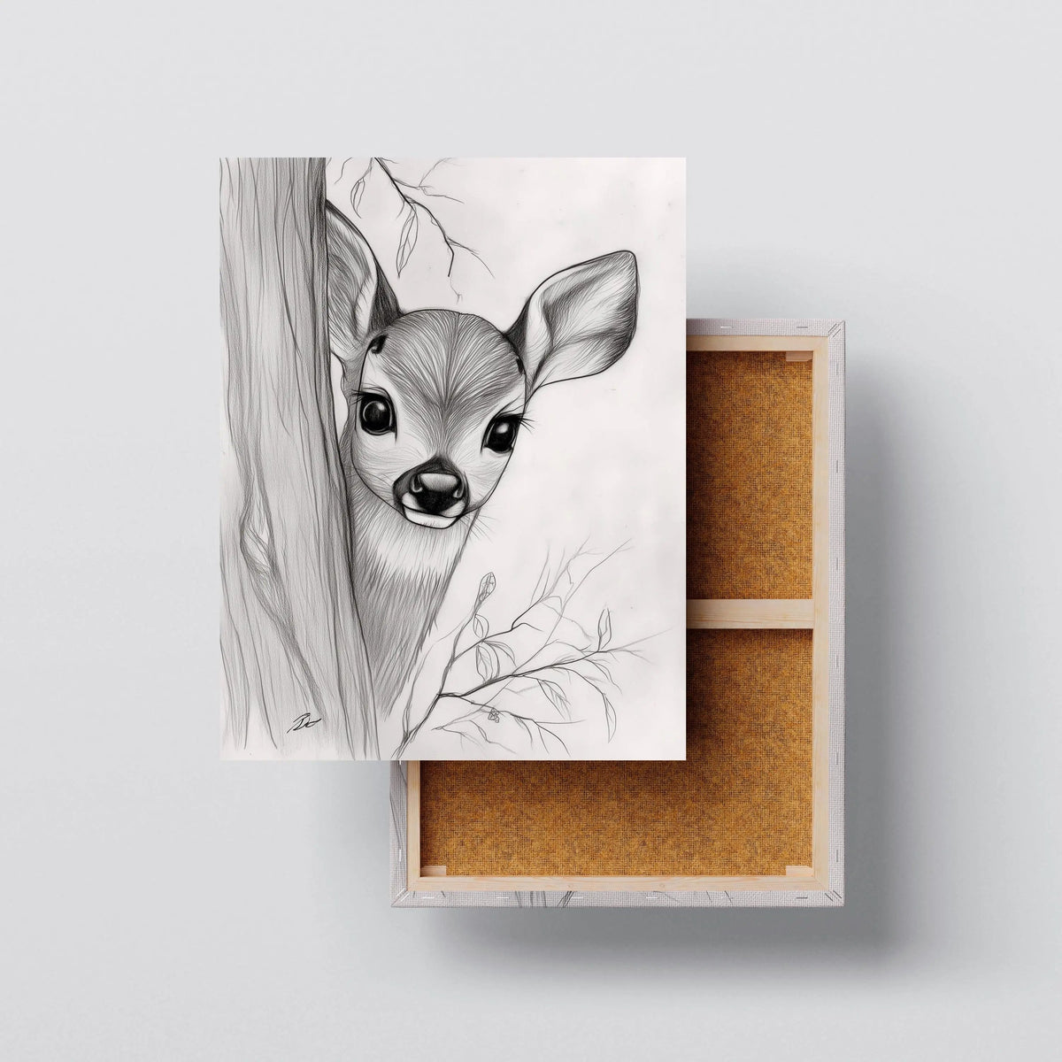 Forest Fawn canvas print, front view with gallery-wrapped edge