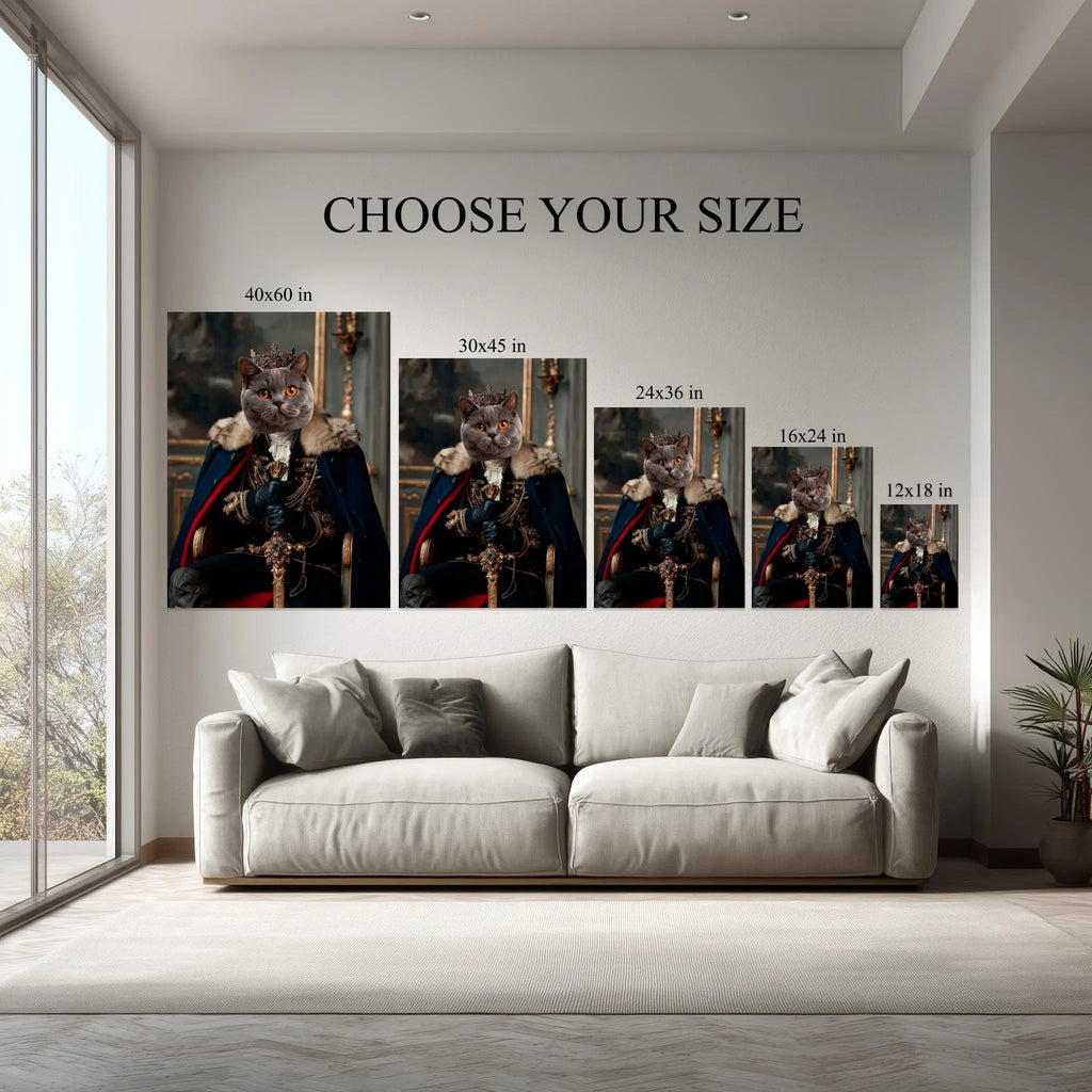 Included hanging kit instructions for Royal Pet Portrait canvas print
