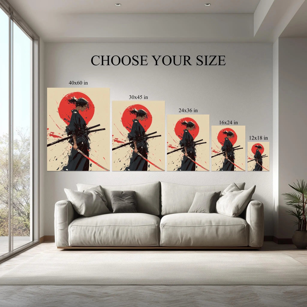 1.5 inch deep stretched canvas edge detail, Crimson Sun