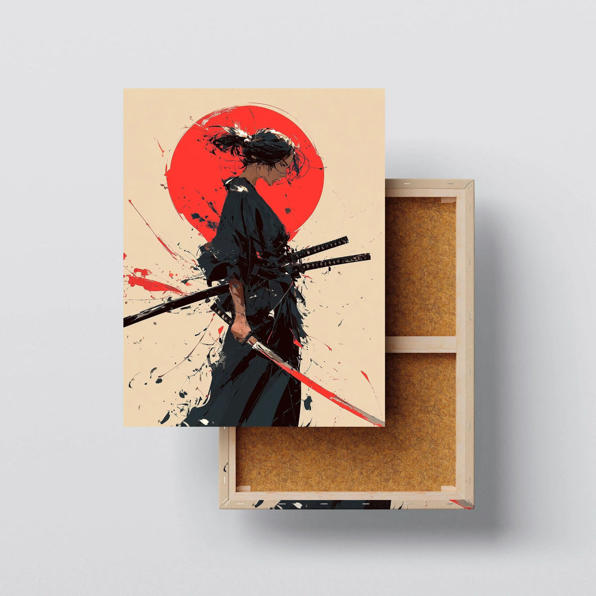 Crimson Sun canvas print, front view with gallery-wrapped edge