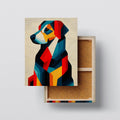 Geometric Dog canvas print, front view with gallery-wrapped edge