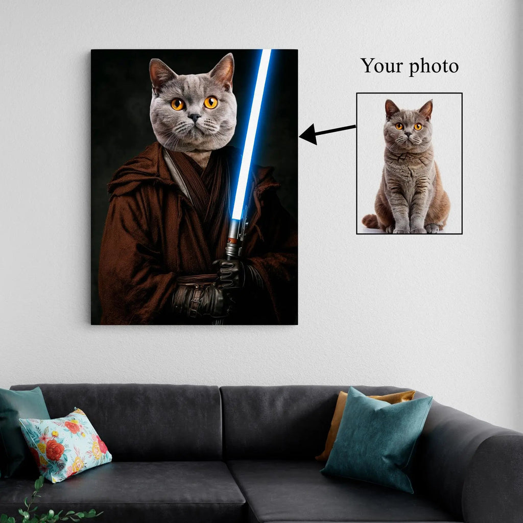 Personalized Portrait from Photo canvas print, front view with gallery-wrapped edge