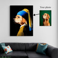Pearl Pup canvas print, front view with gallery-wrapped edge