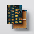 City Lights Stories canvas print, front view with gallery-wrapped edge