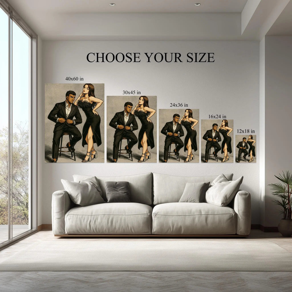 Included hanging kit instructions for Jojo Style Couples canvas print