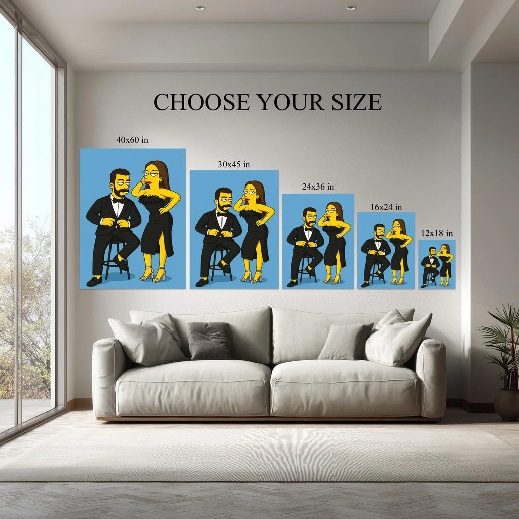 Included hanging kit instructions for Cartoon Couple canvas print
