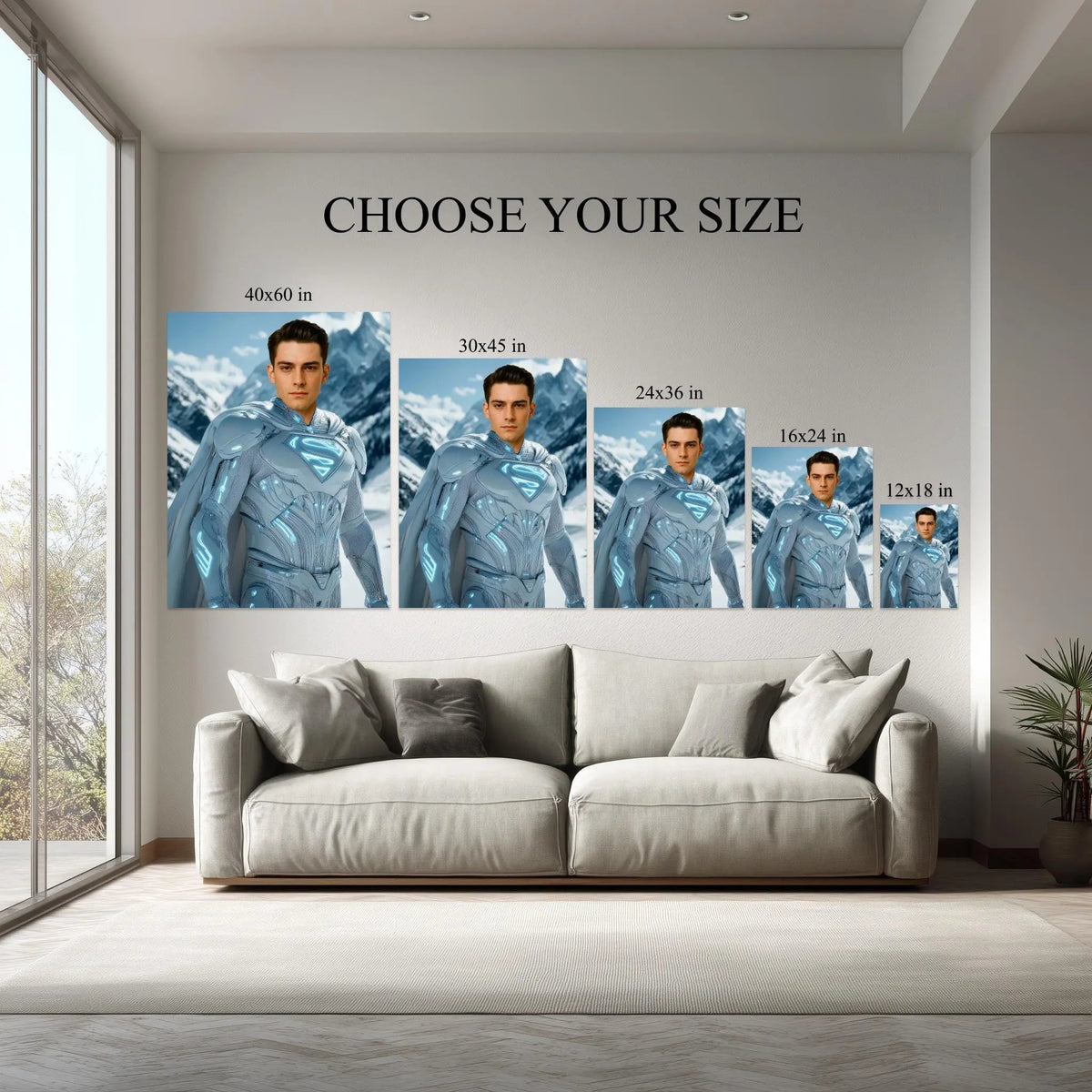 Included hanging kit instructions for Custom Superhero Portrait canvas print