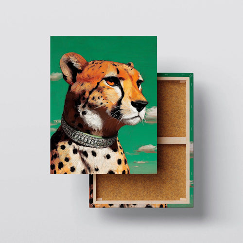 Cheetah Elegance canvas print, front view with gallery-wrapped edge