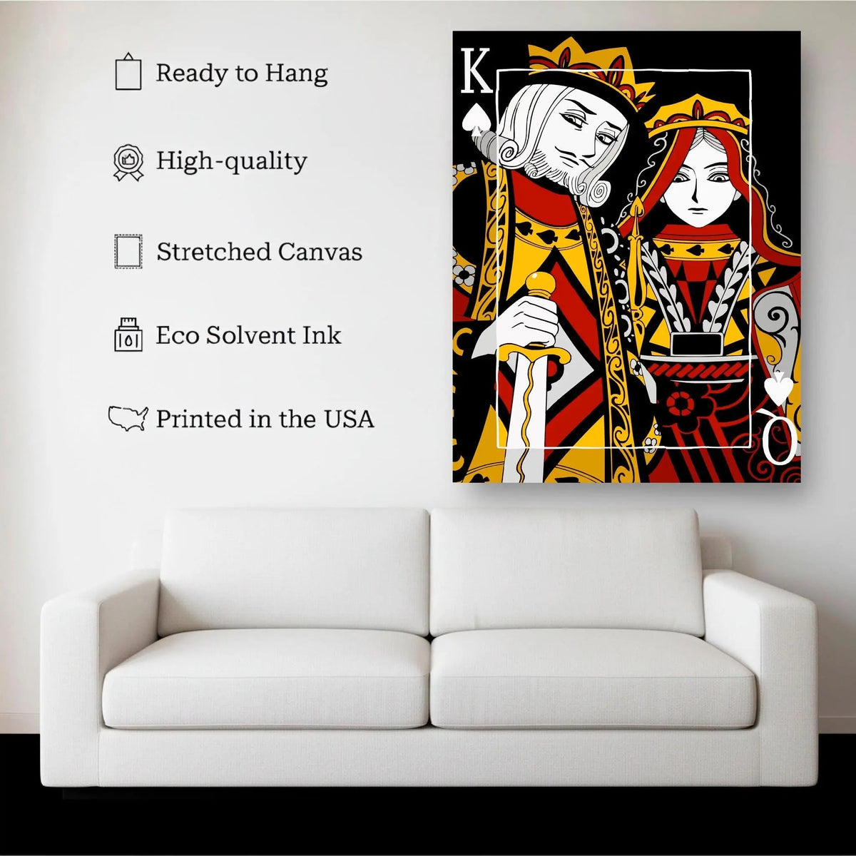 1.5 inch deep stretched canvas edge detail, Royal Pair