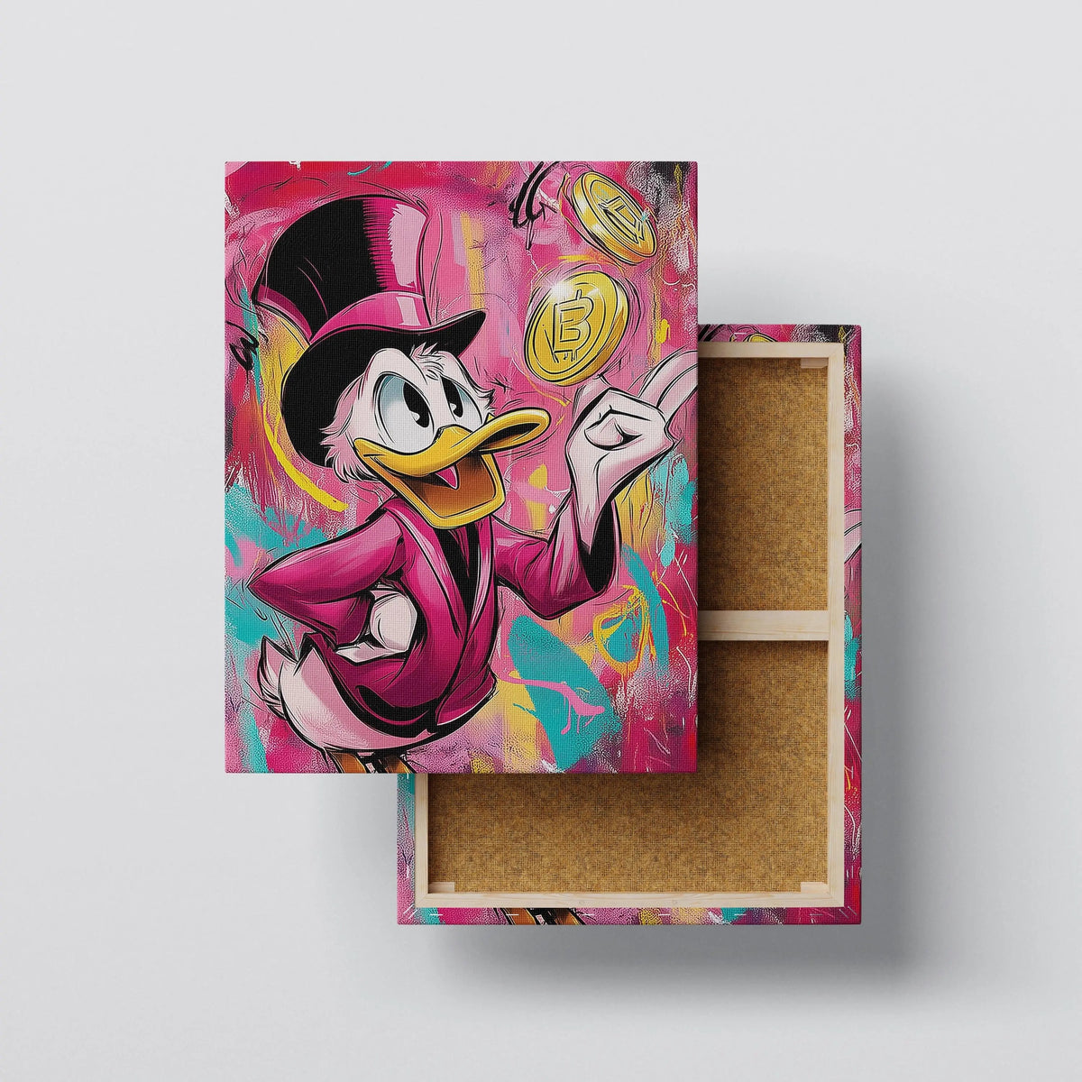 Golden Duck canvas print, front view with gallery-wrapped edge