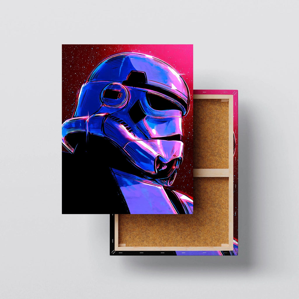 Neon Trooper canvas print, front view with gallery-wrapped edge