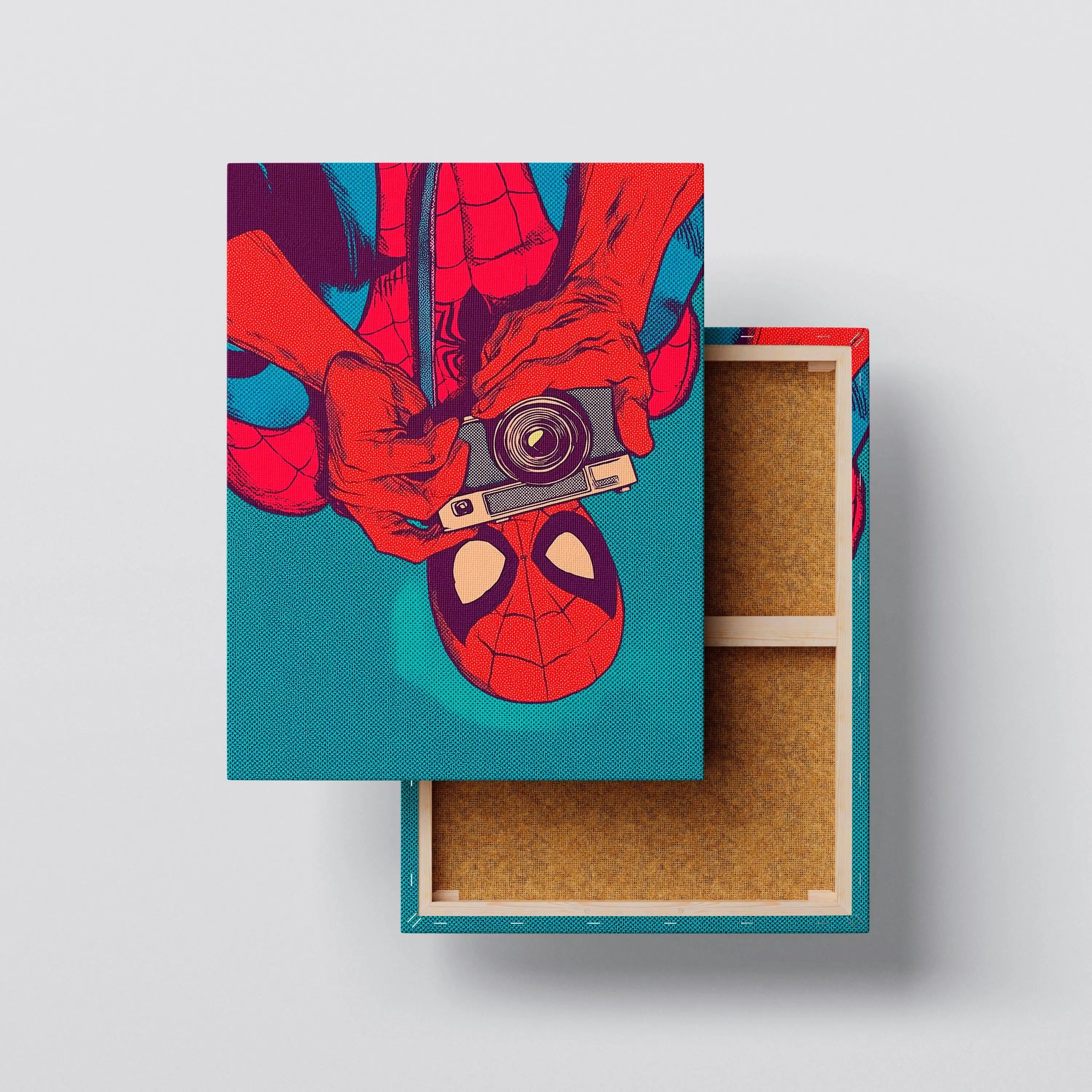 Pop Art Spider Hero Canvas – Retro Comic Wall Art Print, Superhero Photography Poster, Bold Color Artwork, Ready to Hang Canvas Kubo Gallery