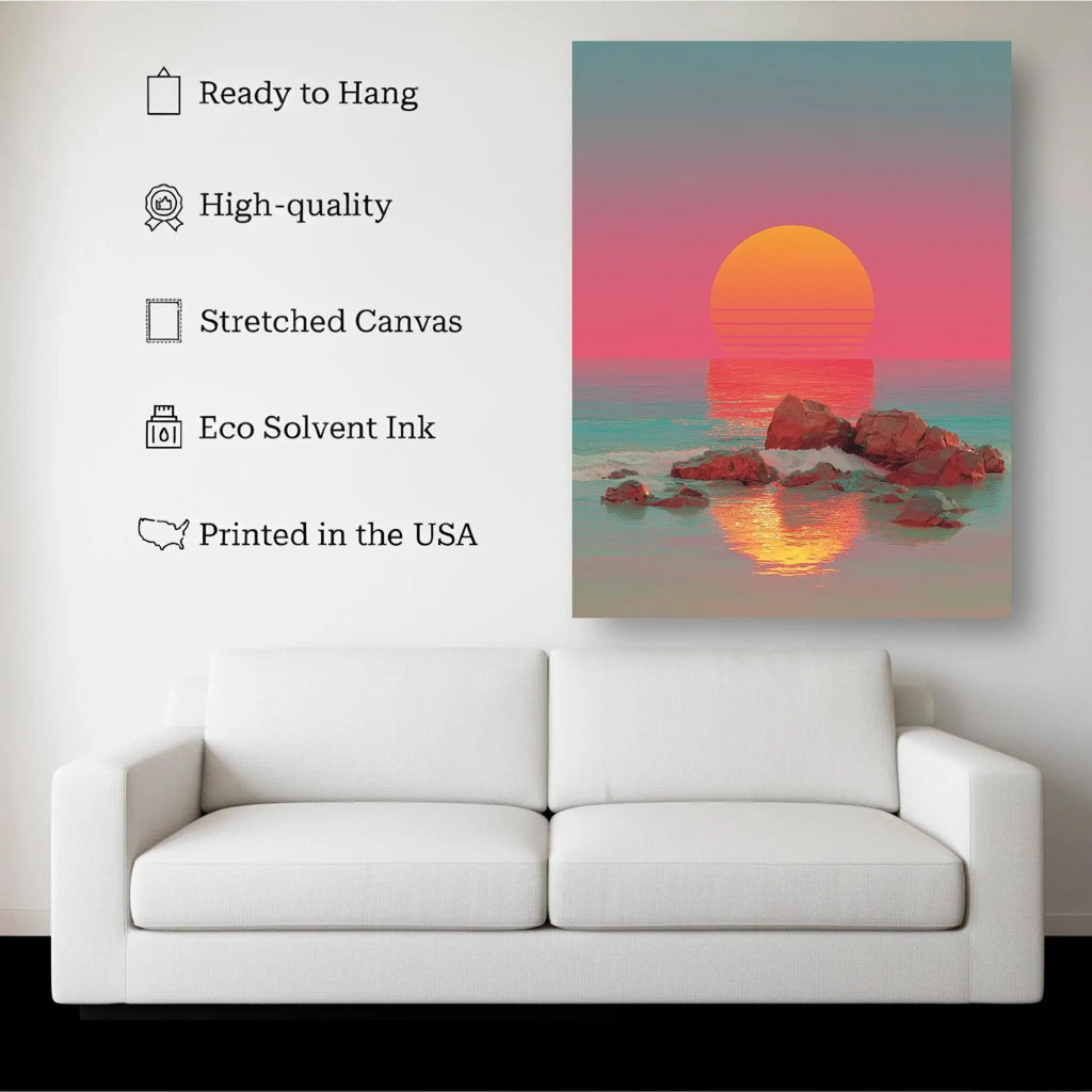 1.5 inch deep stretched canvas edge detail, Ocean Glow