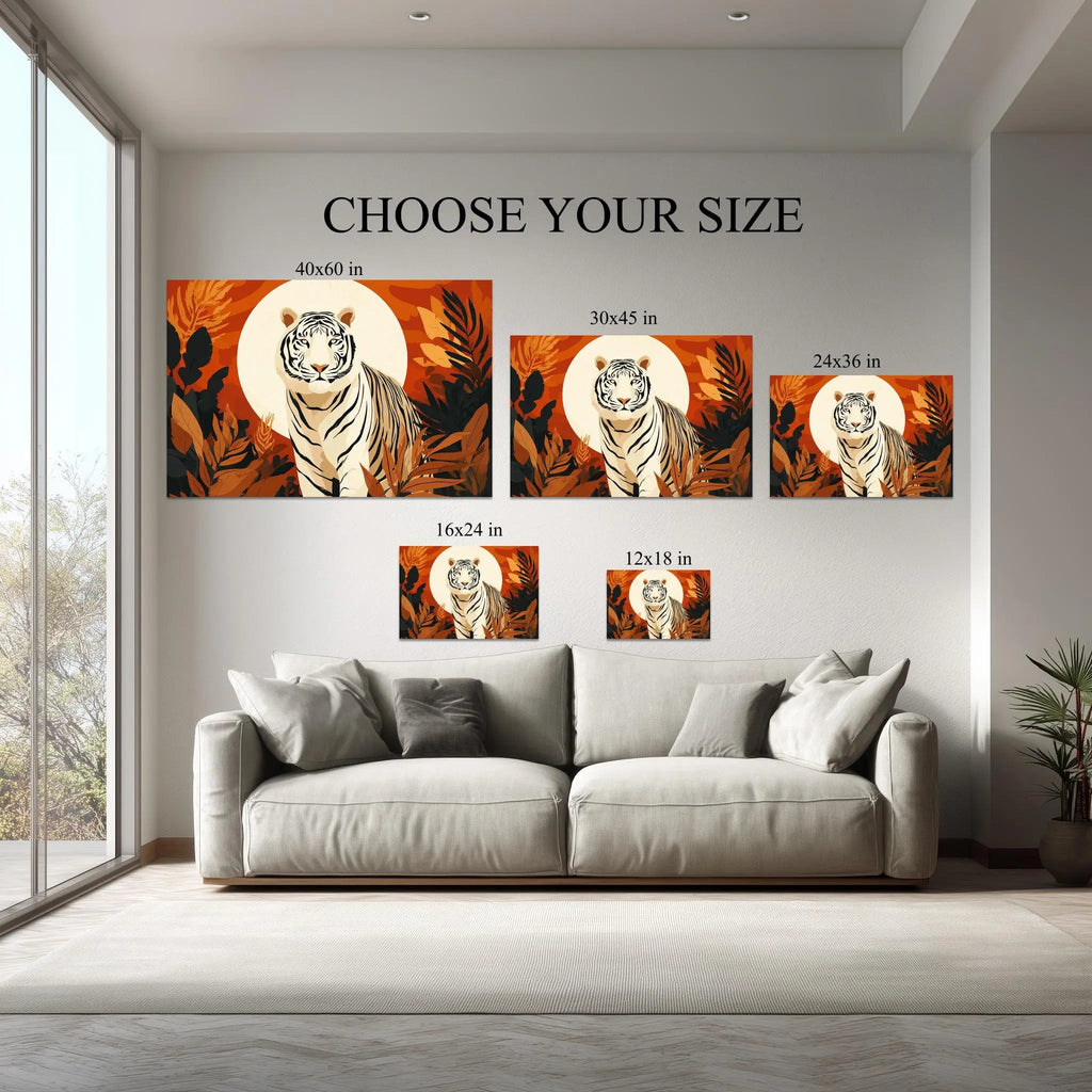 1.5 inch deep stretched canvas edge detail, Sunset Tiger