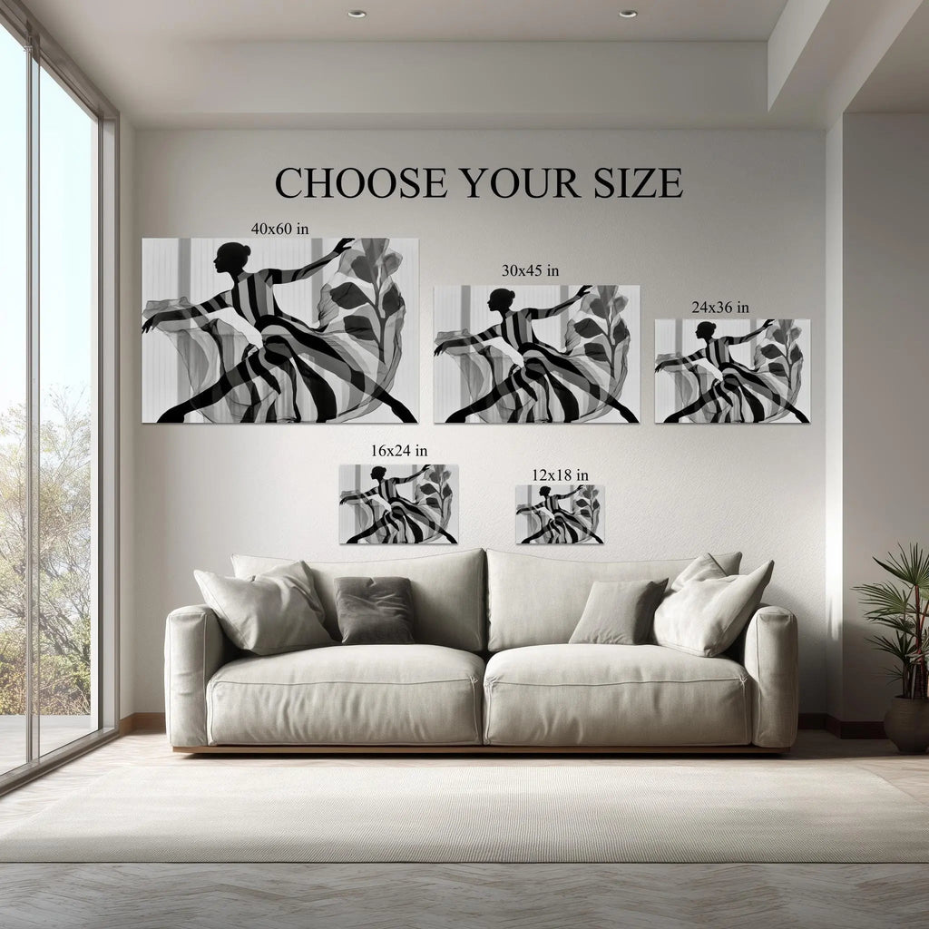 1.5 inch deep stretched canvas edge detail, Elegant Motion