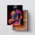 Neon Hoops canvas print, front view with gallery-wrapped edge