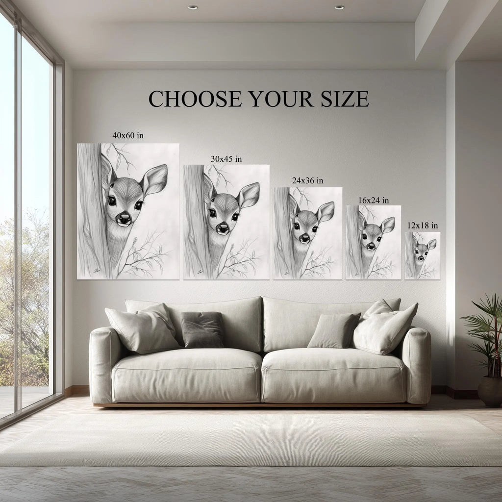 1.5 inch deep stretched canvas edge detail, Forest Fawn