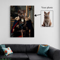 Royal Pet Portrait canvas print, front view with gallery-wrapped edge
