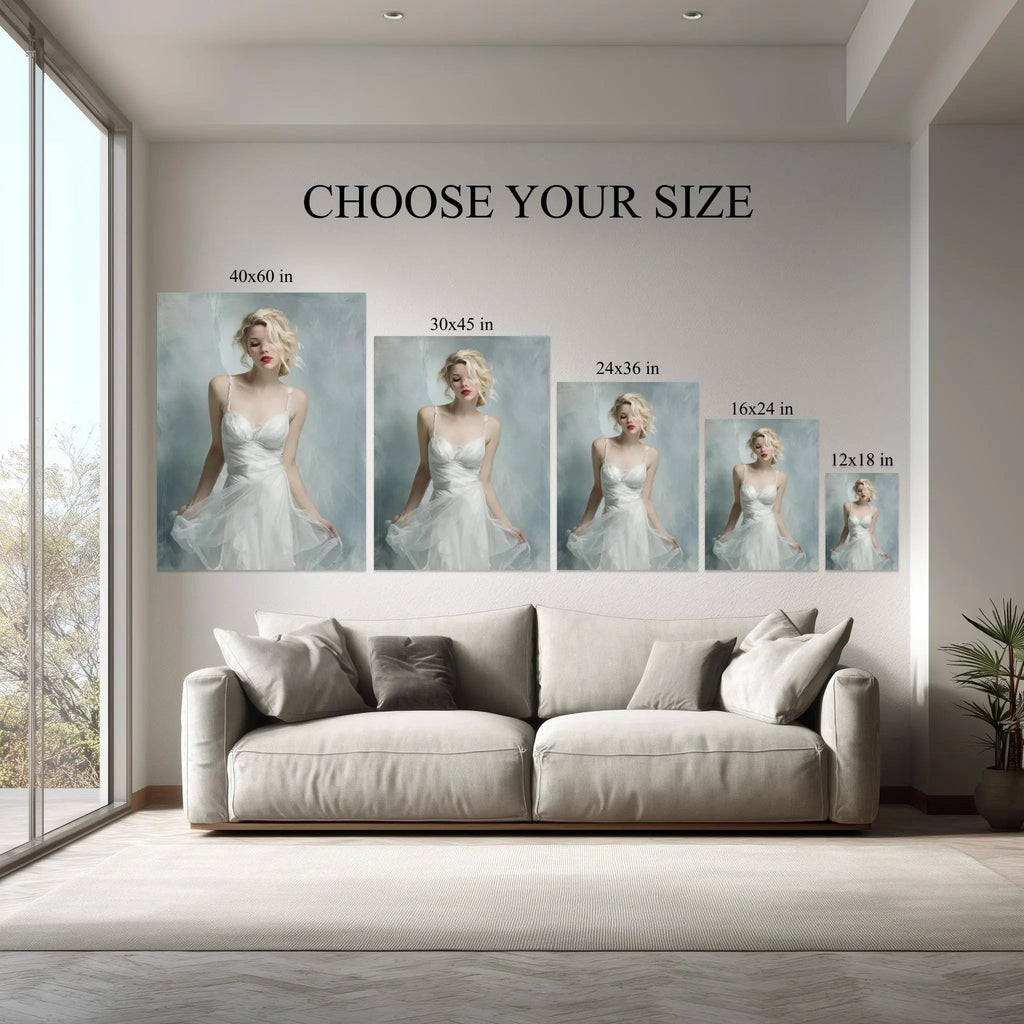 1.5 inch deep stretched canvas edge detail, Elegant Muse