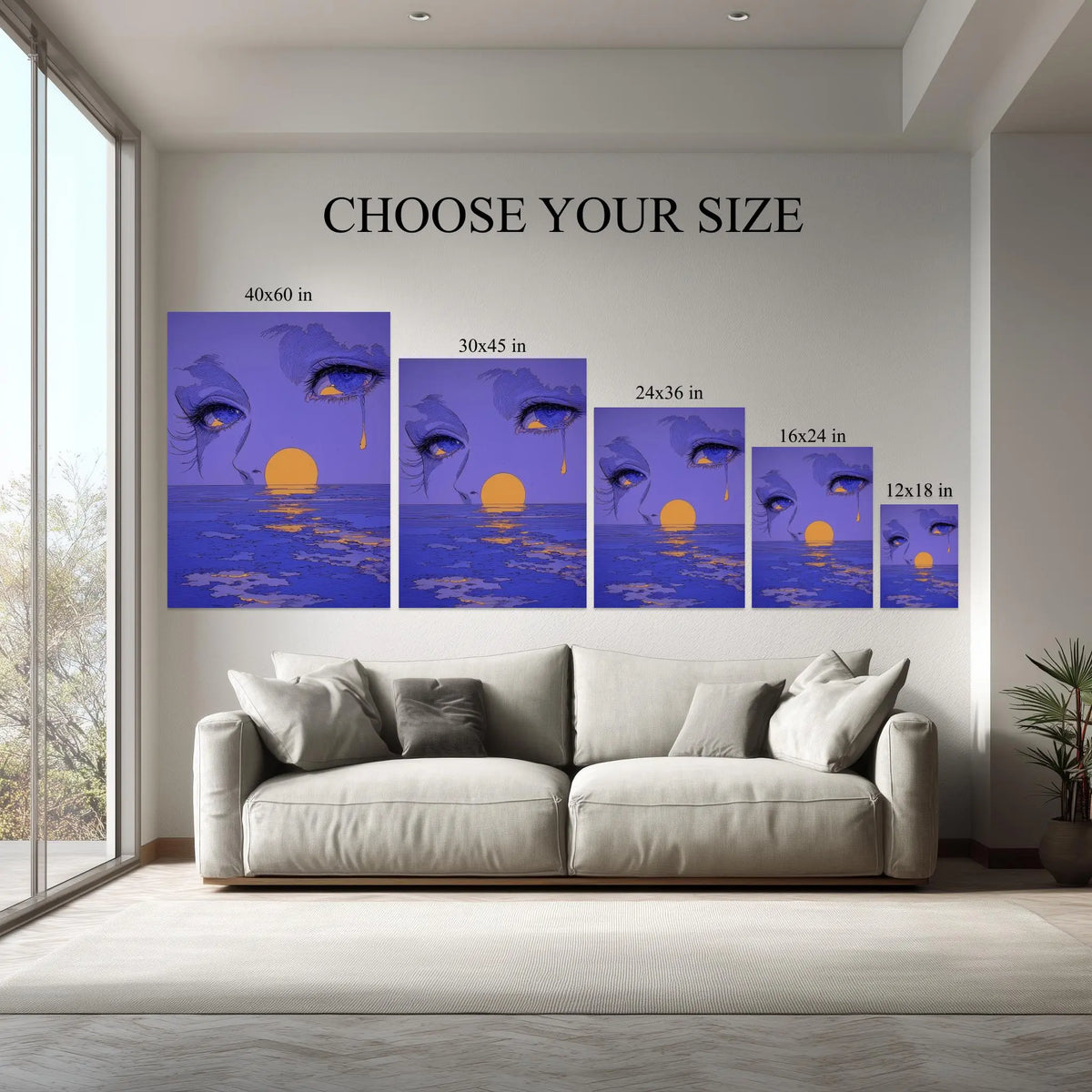 1.5 inch deep stretched canvas edge detail, Emotional Horizon