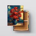 Crimson Bloom canvas print, front view with gallery-wrapped edge