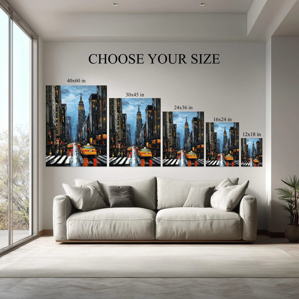 1.5 inch deep stretched canvas edge detail, NYC Nights
