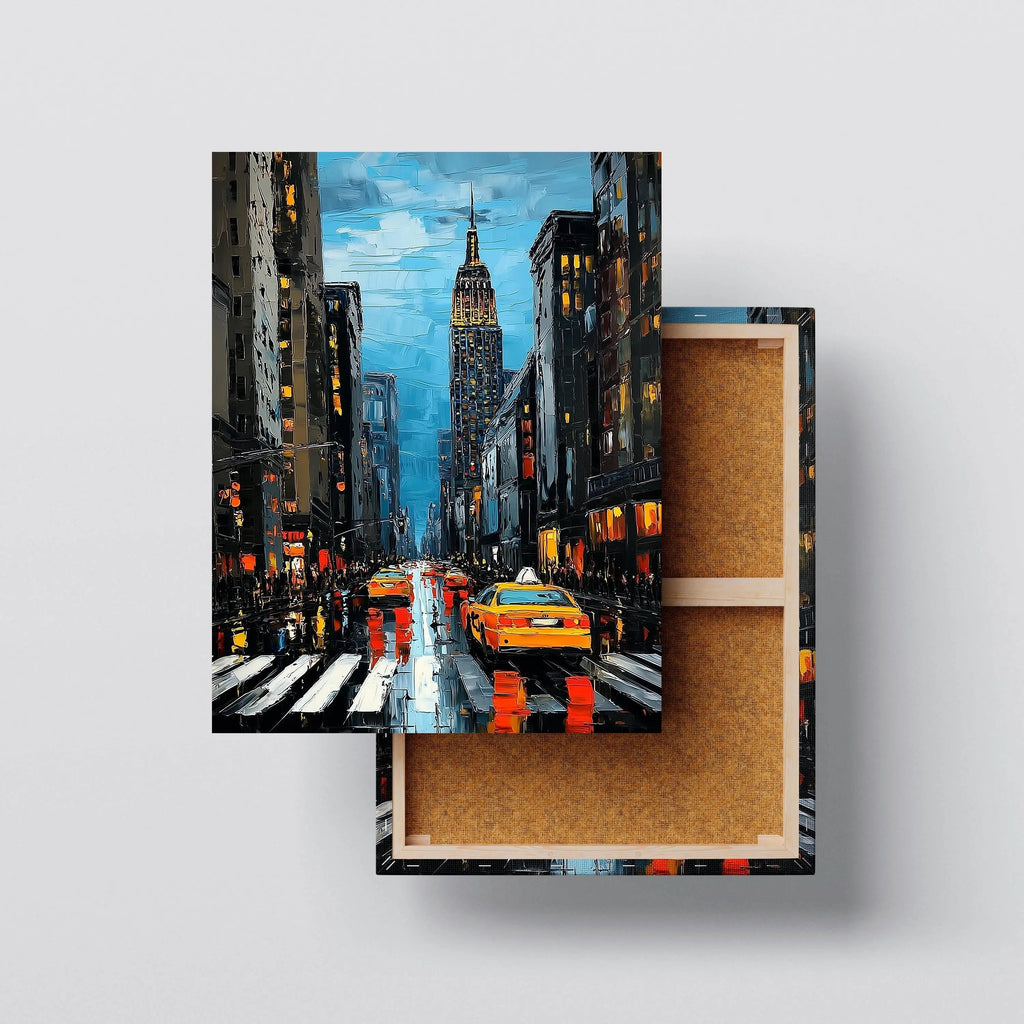 NYC Nights canvas print, front view with gallery-wrapped edge