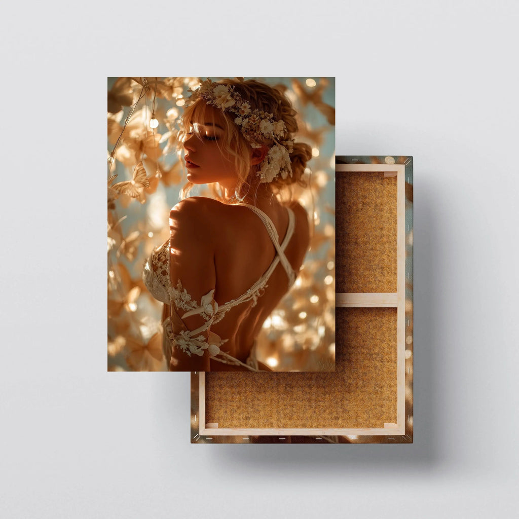 Golden Bloom canvas print, front view with gallery-wrapped edge