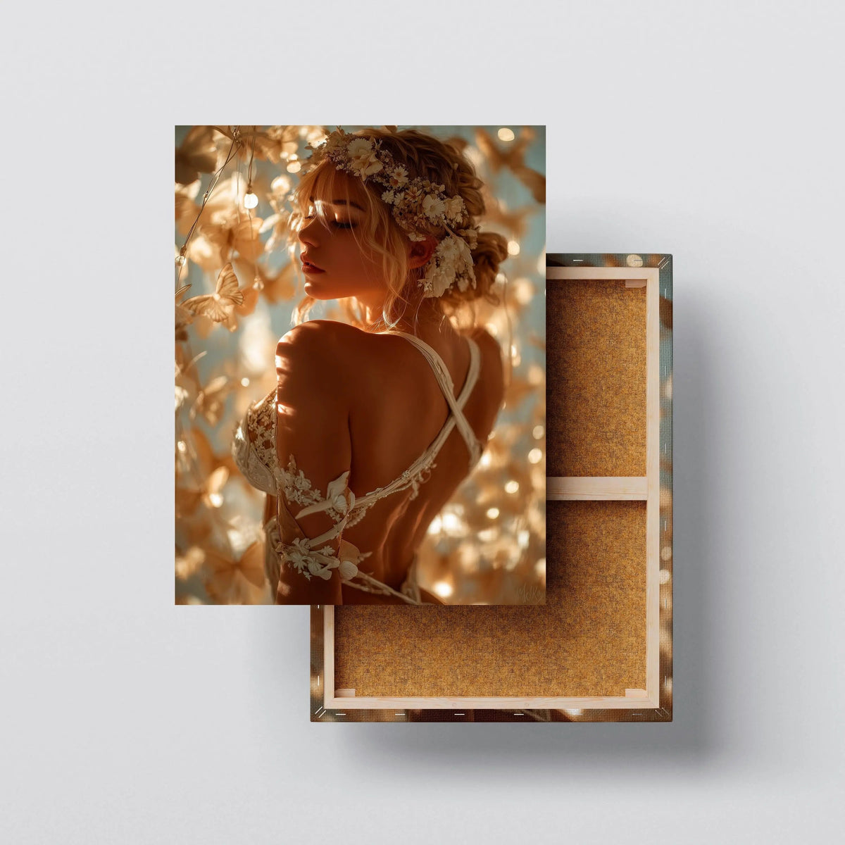 Golden Bloom canvas print, front view with gallery-wrapped edge