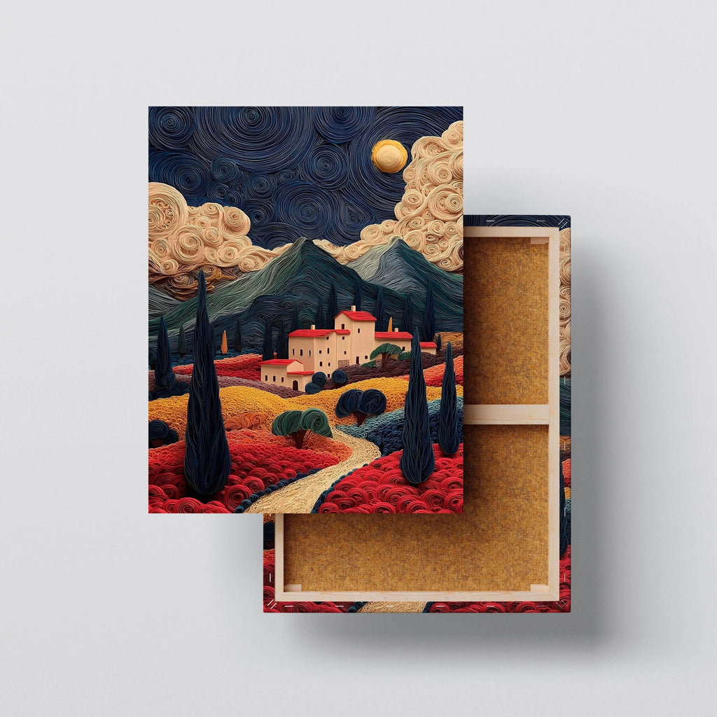 Tuscan Dreamscape canvas print, front view with gallery-wrapped edge